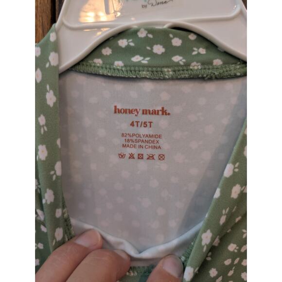 NWT Honey Mark 2-piece Swimsuit Girls Size 4t/5t Long Sleeve Rash Guard - Picture 3 of 6